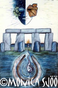 Sun Goddess at Stonehenge (mixed media, 1992)