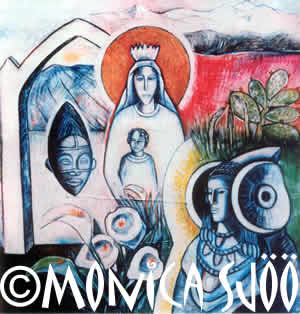 Andalucian Madonna and Phoenician Priestess (oil, 1996)
